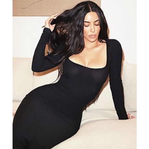 SKIMS SOFT LOUNGE LONG SLEEVE DRESS HEATHER GREY - Picture 11 of 11